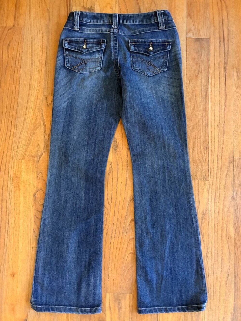 INC Women's Rhinestone Regular Fit Statement Bootcut Jeans Size 4